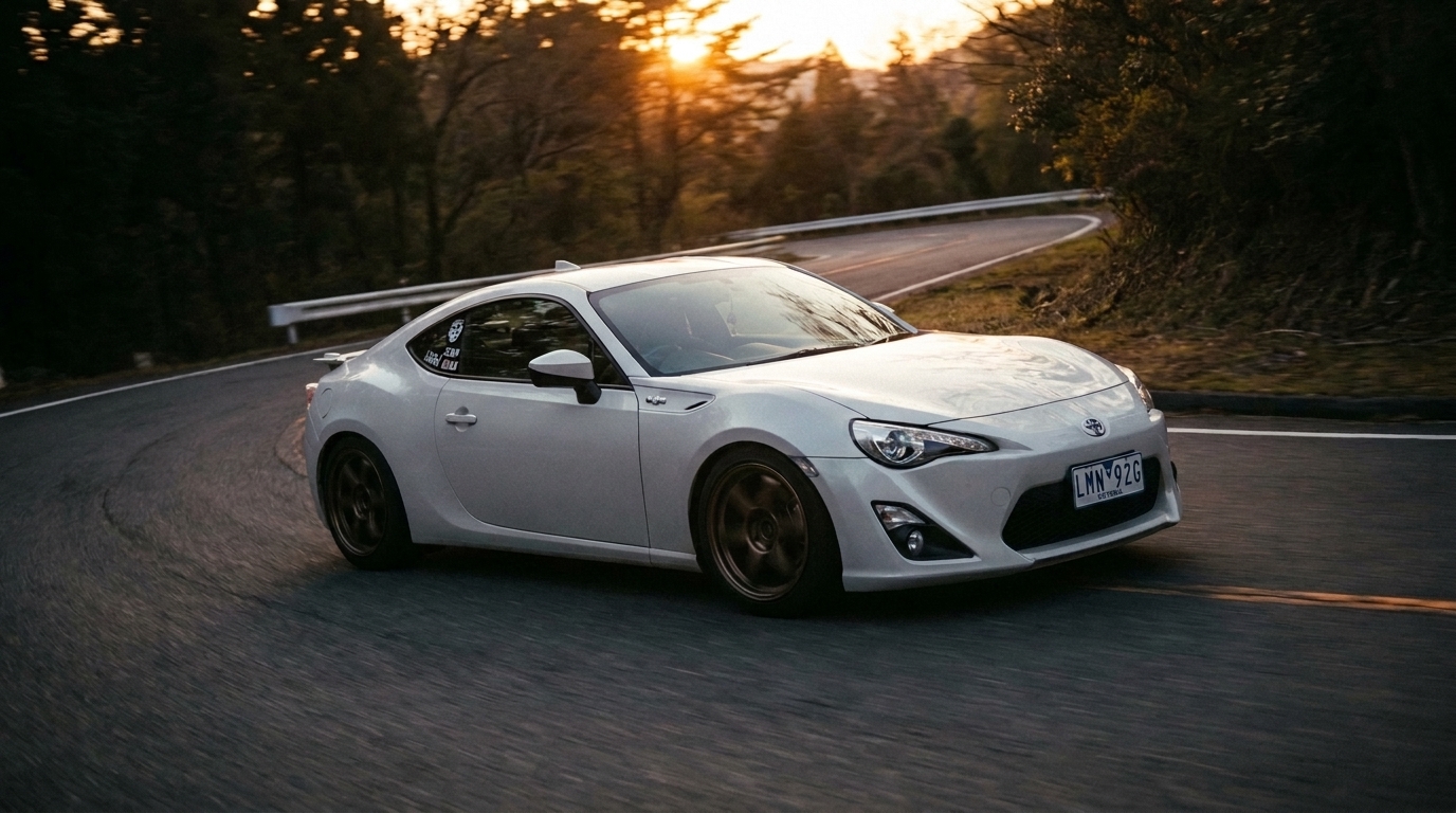 Toyota 86 on mountain road